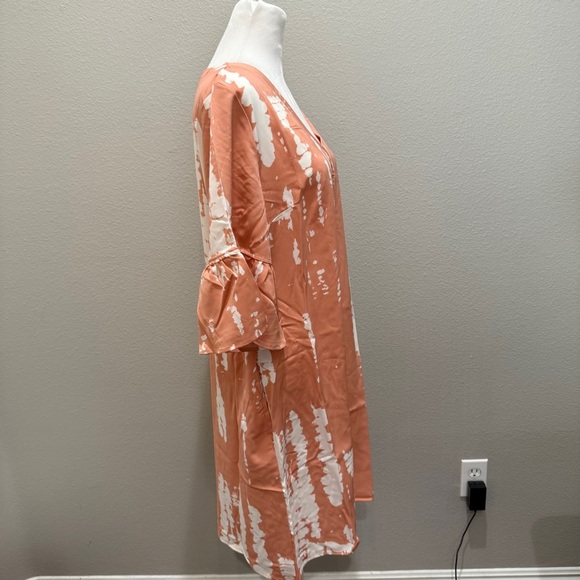 Womens Fall Dress Size Large Peach Tie-Dye New - Picture 7 of 9